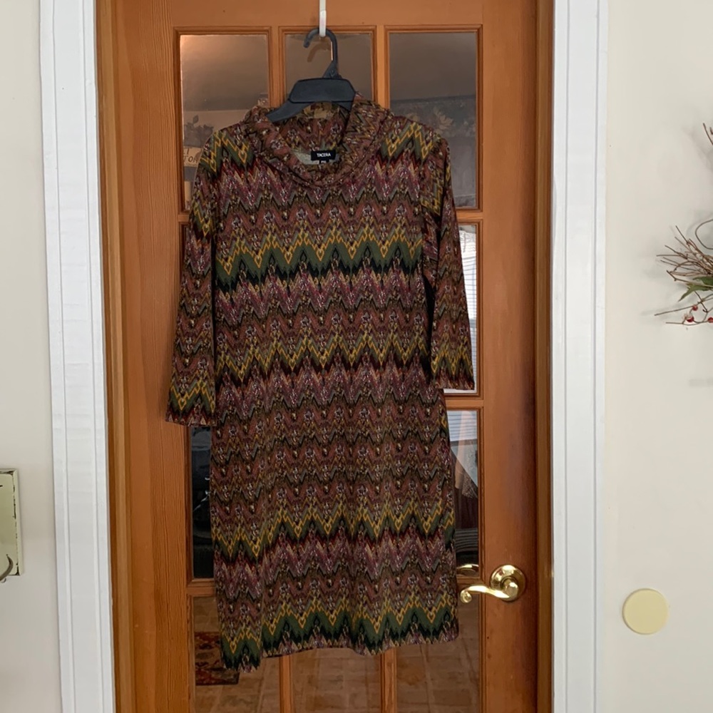 Tacera PXL Tunic Dress with Cowl Neck